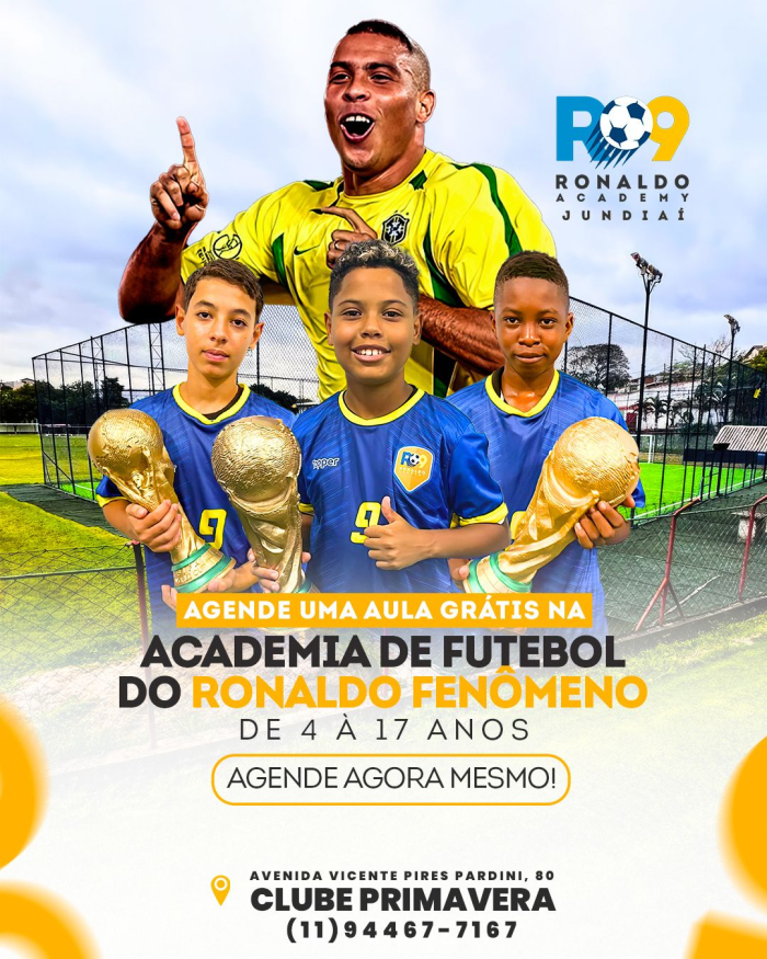 Aula experimental de futebol em Jundiaí: conheça a Ronaldo Academy