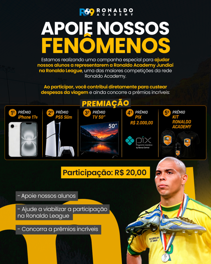 Apoie Nossos Fenômenos na Ronaldo League