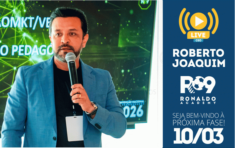 Ronaldo Academy promove live exclusiva com CEO Roberto Joaquim para novos franqueados
