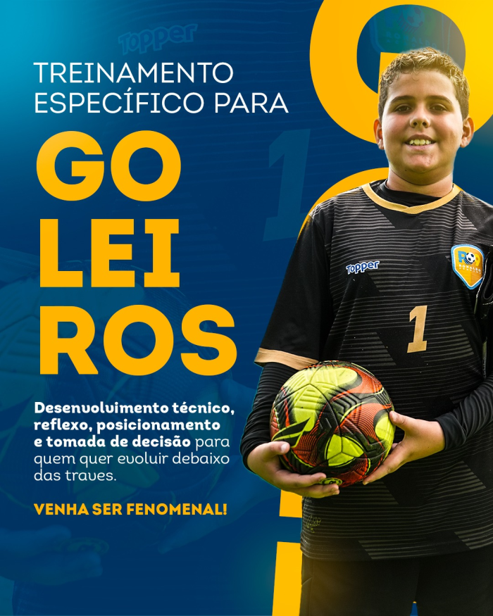 Treinamento específico para goleiros na Ronaldo Academy Jundiaí