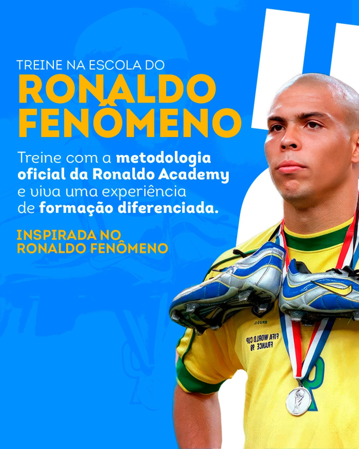 Treine na escola oficial do Ronaldo Fenômeno